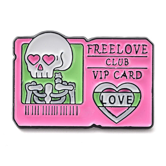 'Freelove club VIP card' ticket enamel pin