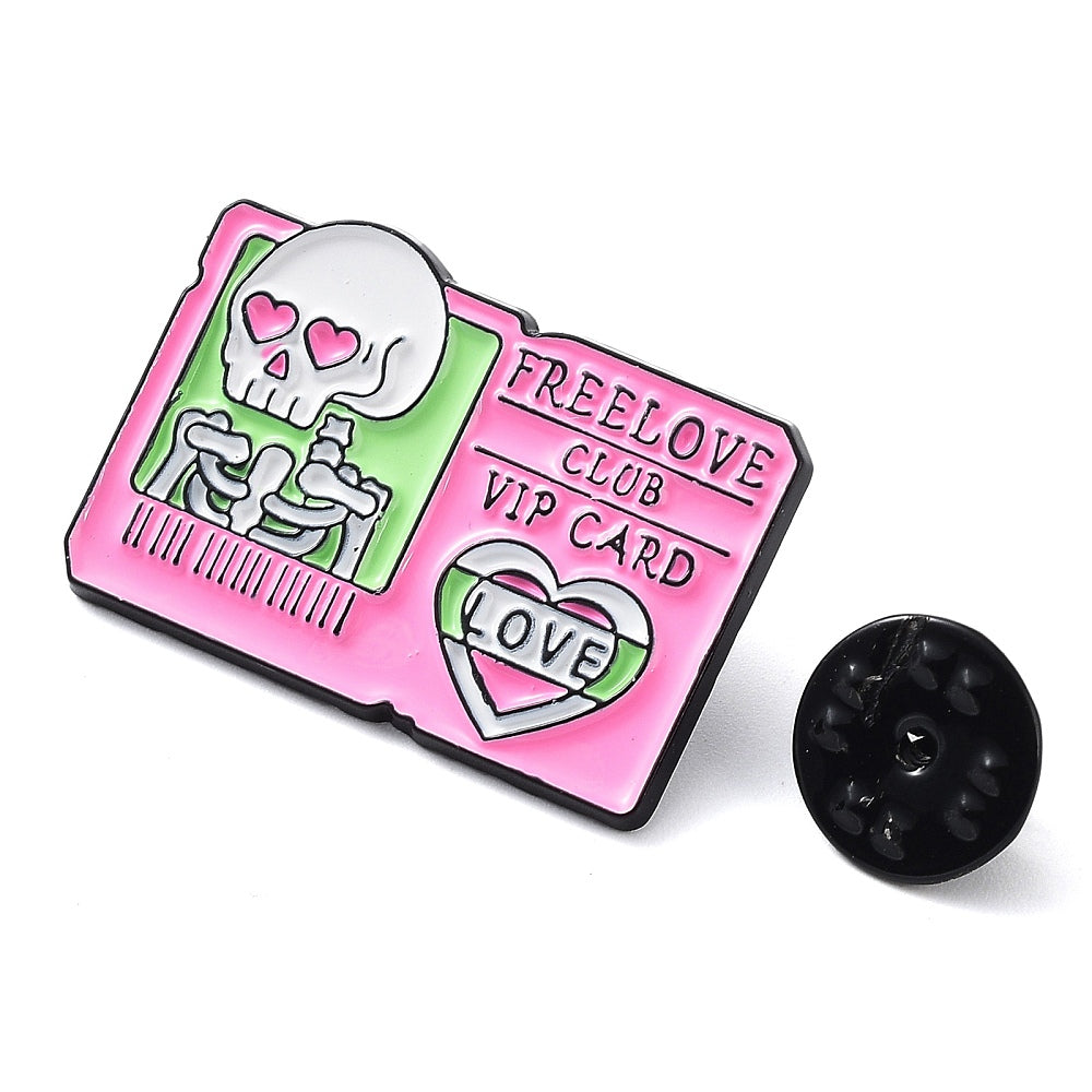 'Freelove club VIP card' ticket enamel pin