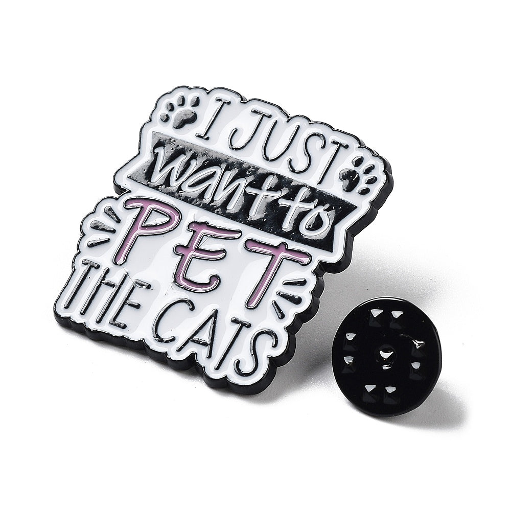 'I just want to pet the cats' enamel pin