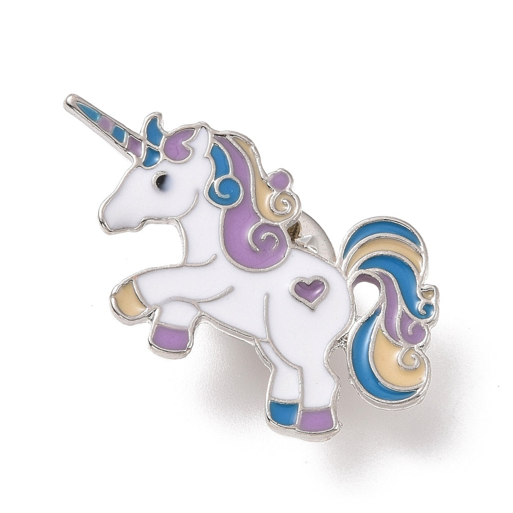 White unicorn enamel pin