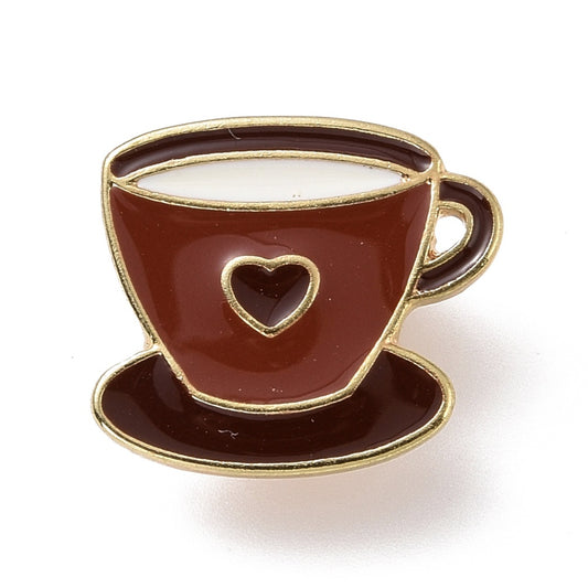 Coffee tea cup enamel pin