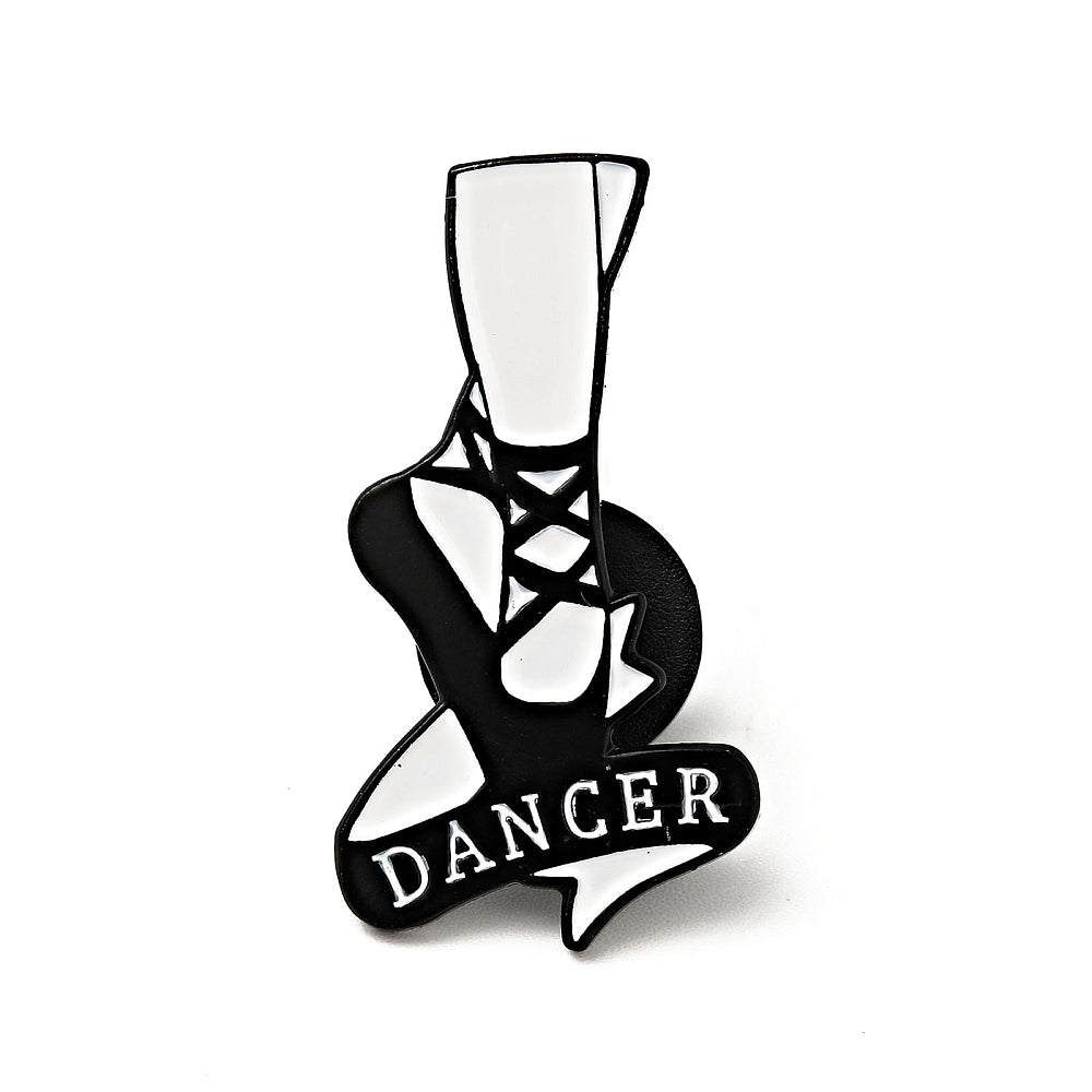 'Dancer' word under ballerina feet enamel pin