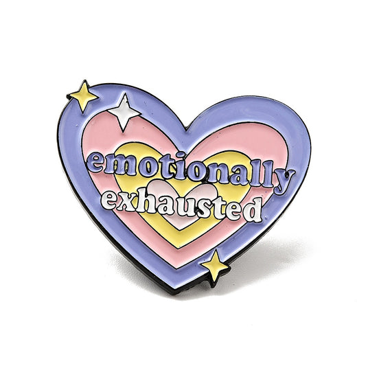 'Emotionally Exhausted' heart enamel pin