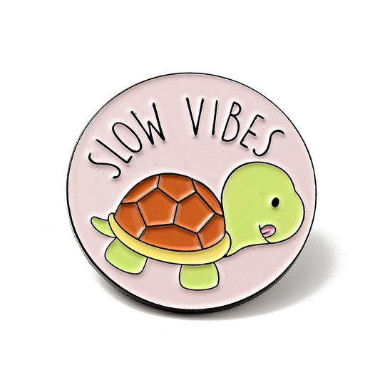 'Slow vibes' turtle enamel pin