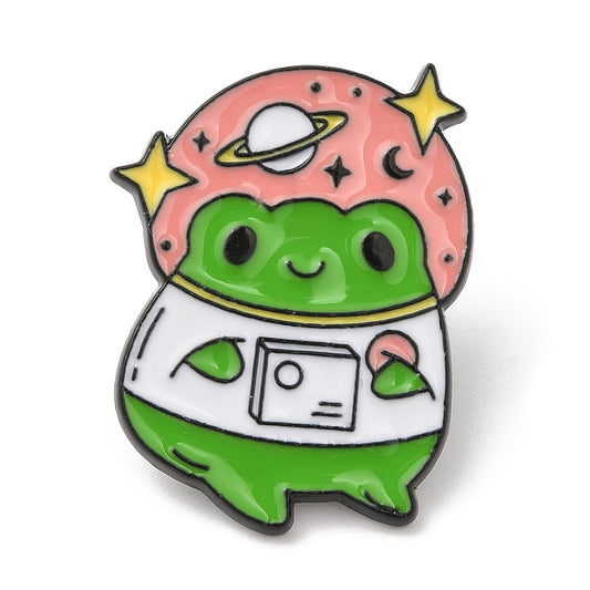 Frog in spacesuit enamel pin