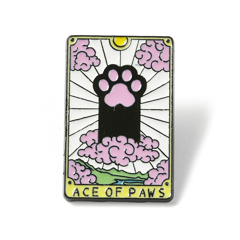 Cat tarot card 'ace of paws' enamel pin