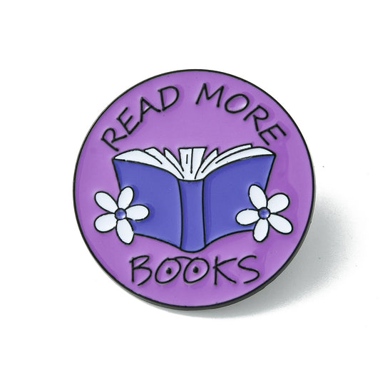 'Read more books' enamel pin