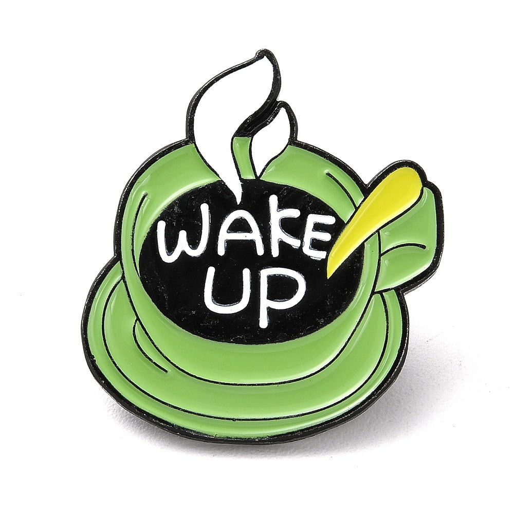 'Wake up' enamel pin