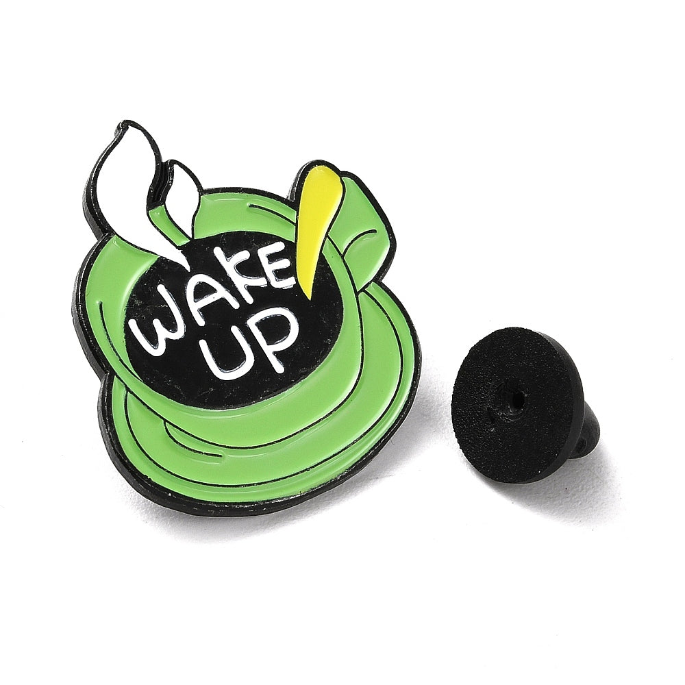 'Wake up' enamel pin