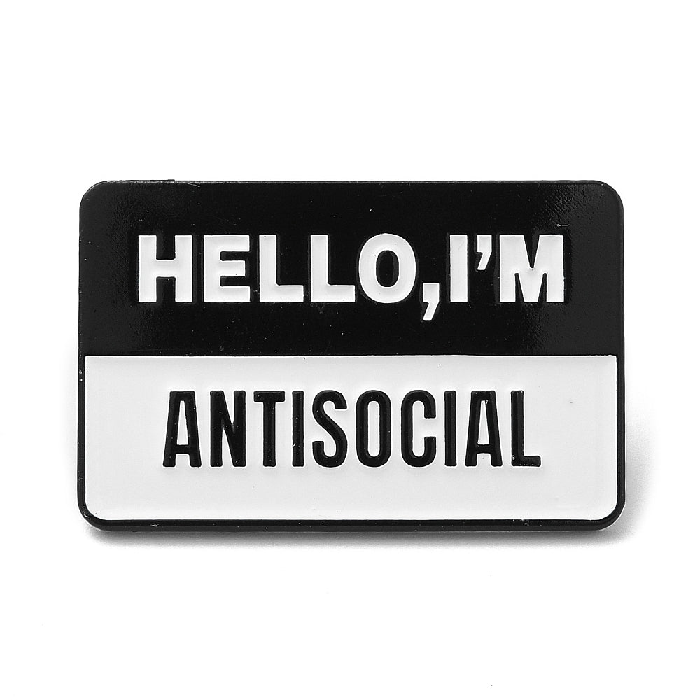 'Hello, I'm antisocial' enamel pin