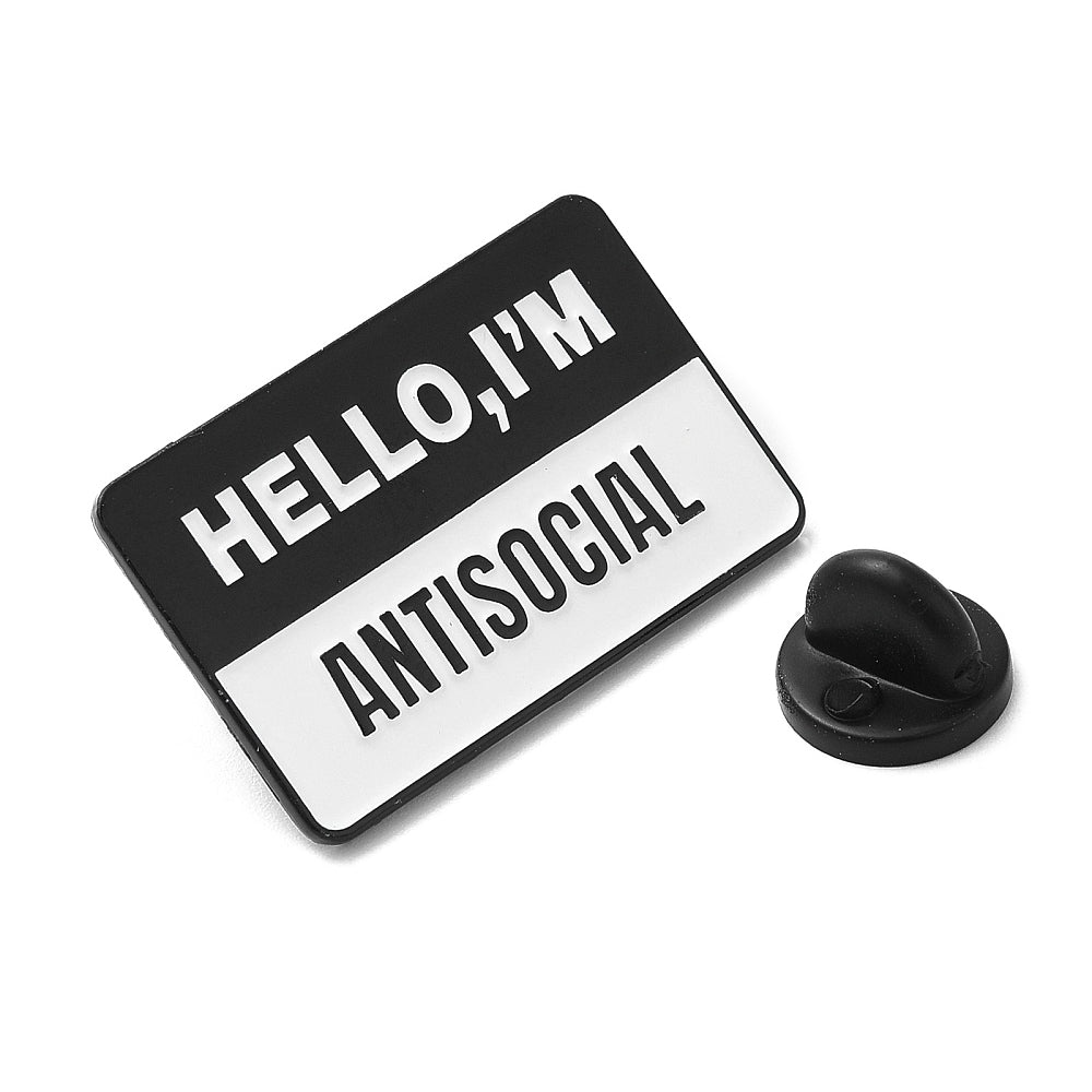 'Hello, I'm antisocial' enamel pin