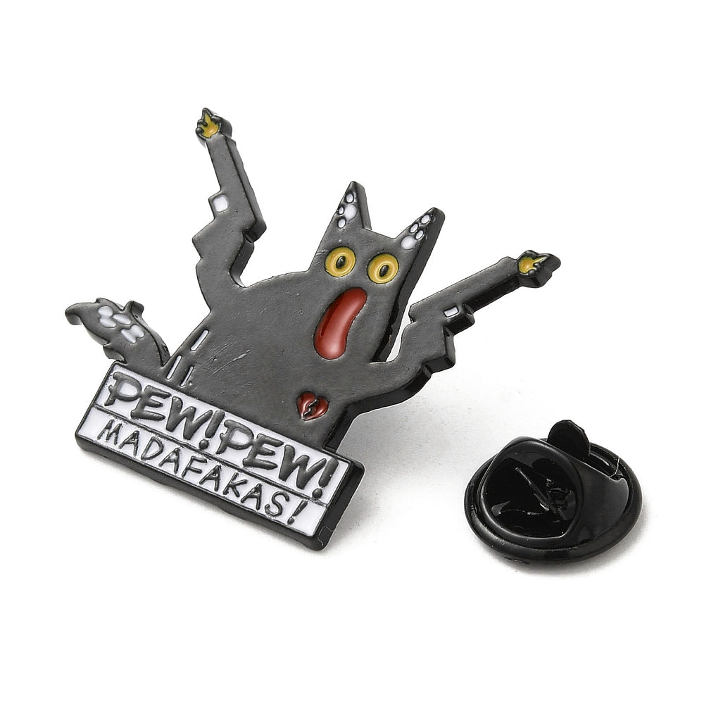 'pew pew madafakas' cat enamel pin