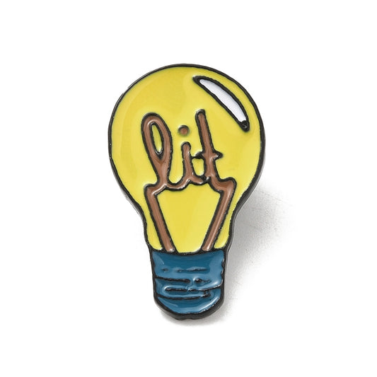 Lightbulb 'lit' enamel pin