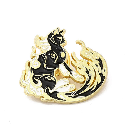 Fire spirit cat enamel pin