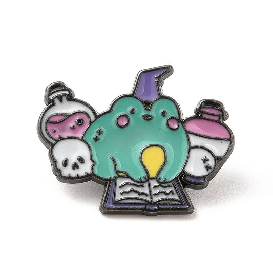 Witch wizard frog enamel pin