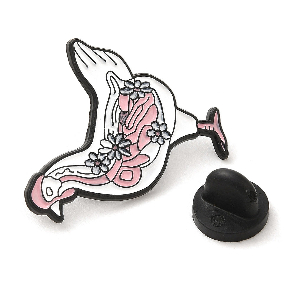 Chicken internal enamel pin