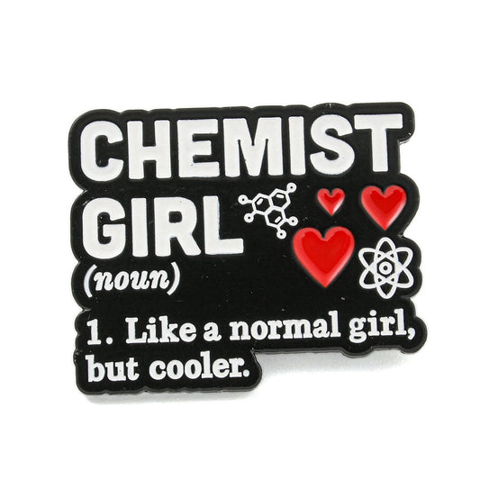 'Girl chemist' enamel pin