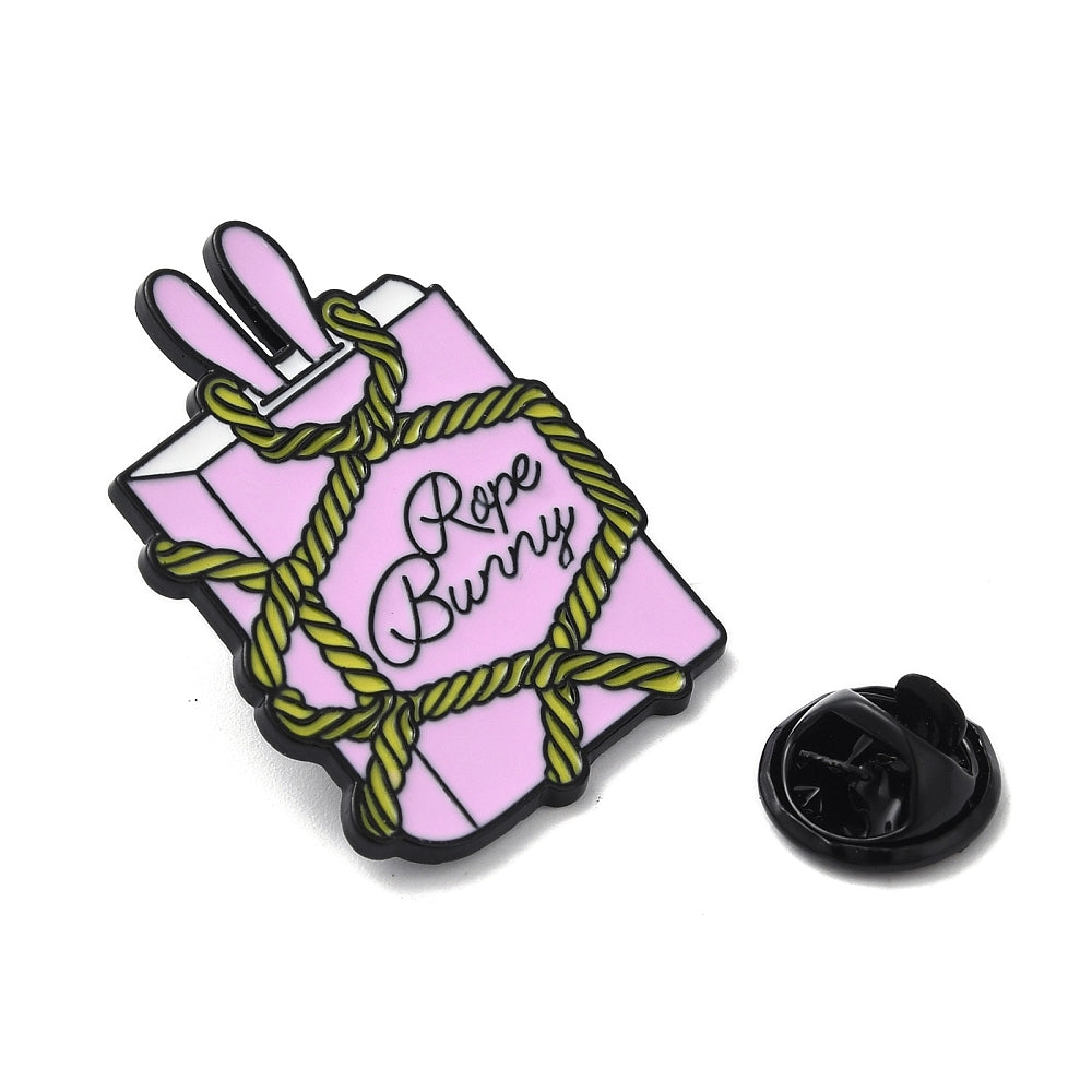 'Rope bunny' enamel pin