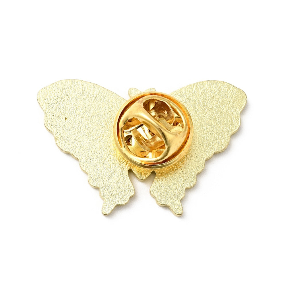 Flower butterfly enamel pin