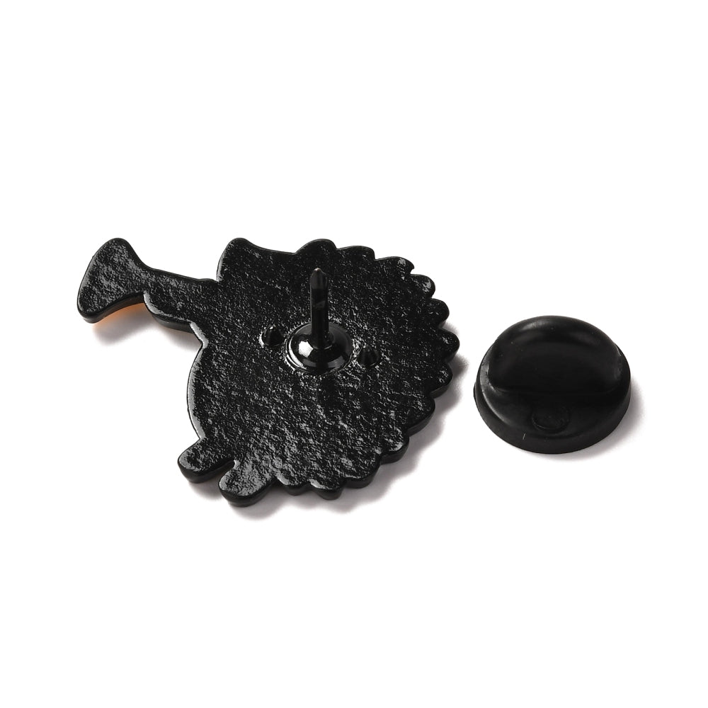 Hedgehog playing a trumpet enamel pin