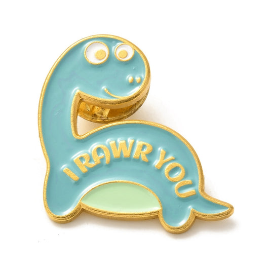 'I rawr you' dinosaur enamel pin