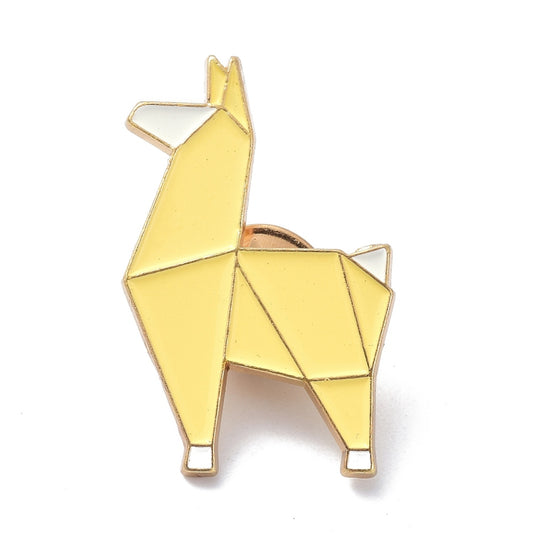 Origami llama alpaca enamel pin