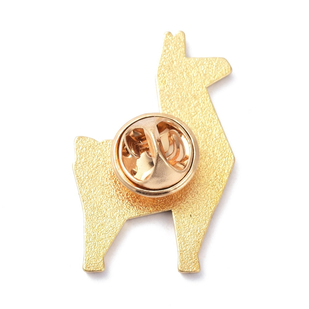 Origami llama alpaca enamel pin