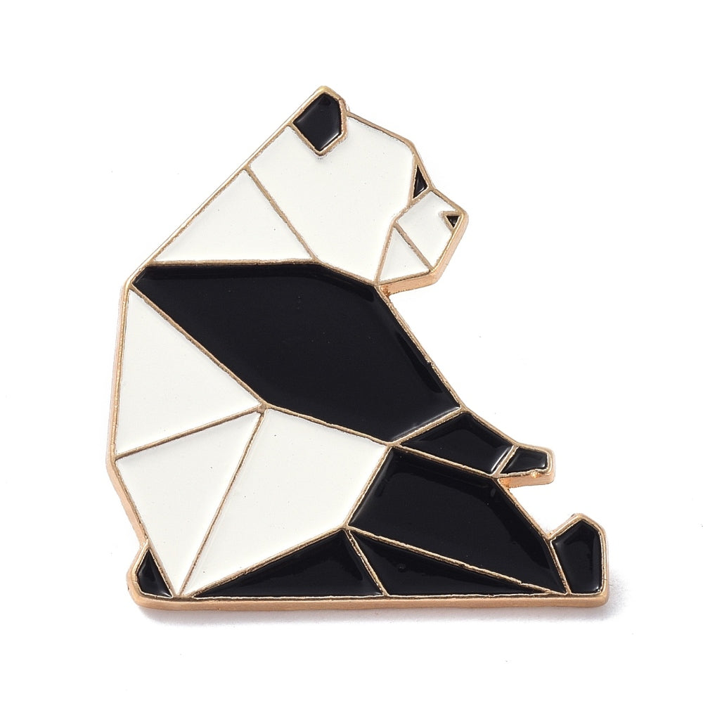 Origami panda enamel pin