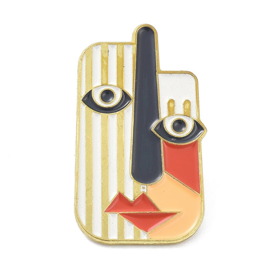 Abstract face painting enamel pin