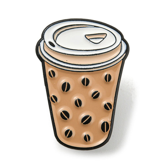 Coffee bean cup enamel pin