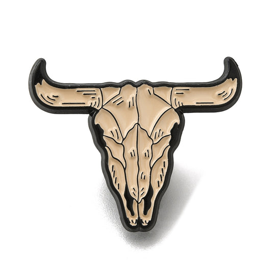 Cow skull enamel pin