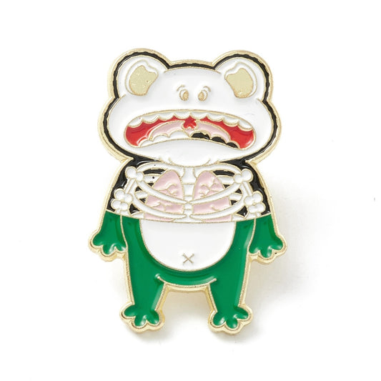 Skeleton frog enamel pin