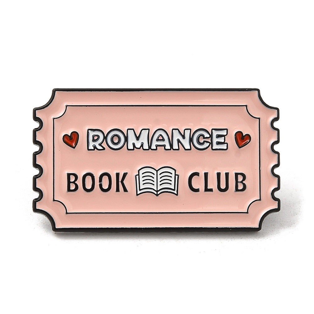 'romance book club' ticket enamel pin