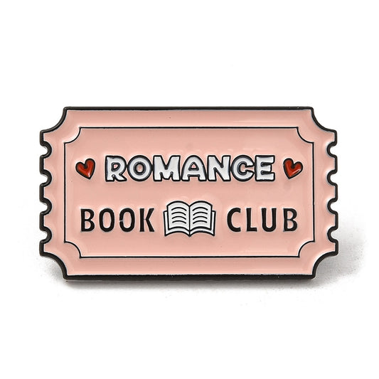 'romance book club' ticket enamel pin