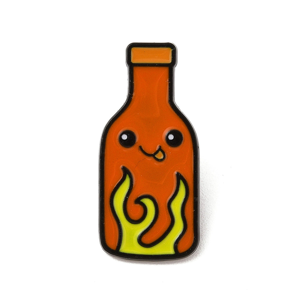 Hot sauce enamel pin