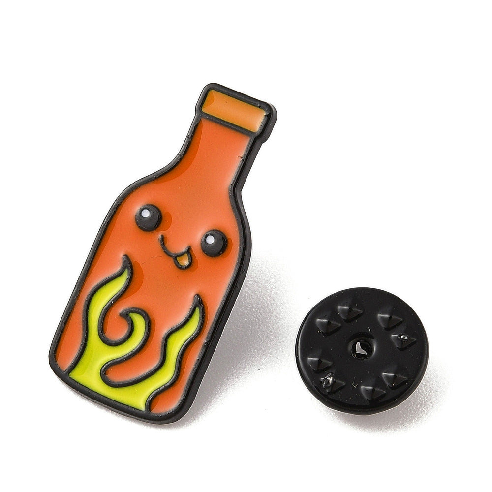 Hot sauce enamel pin