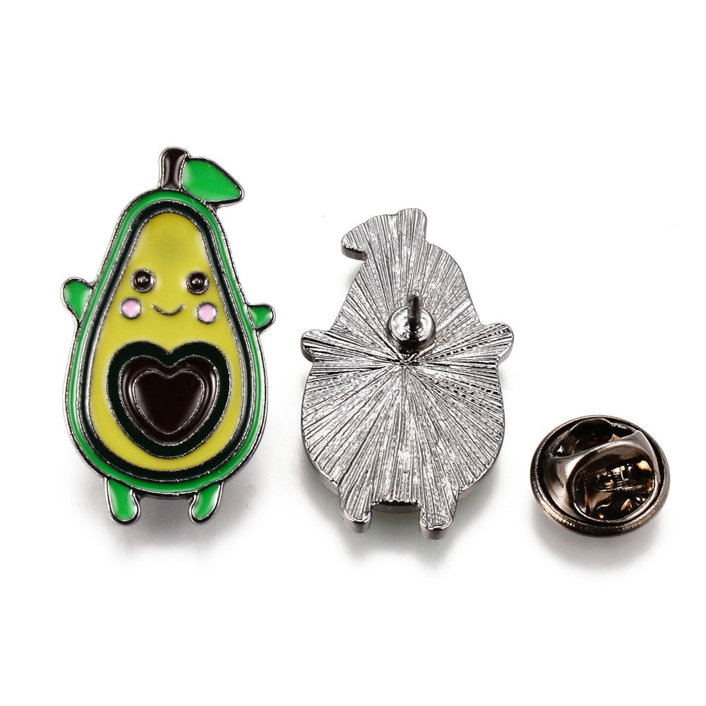 Smiling avocado enamel pin