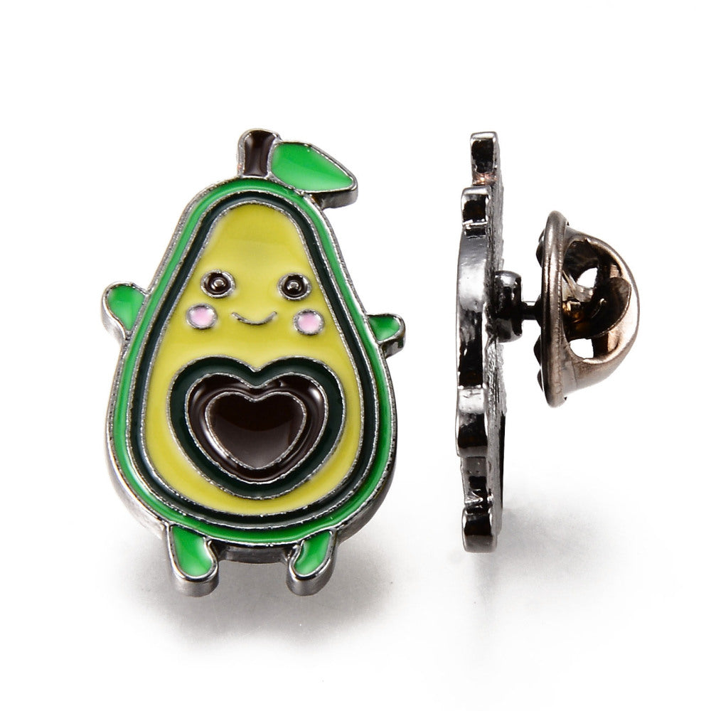 Smiling avocado enamel pin