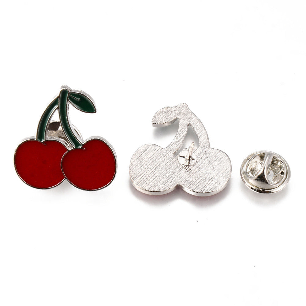 Red cherry enamel pin