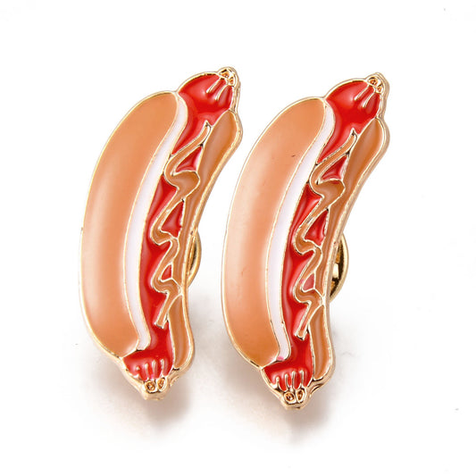 Hot dog enamel pin