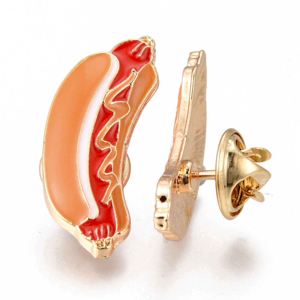 Hot dog enamel pin