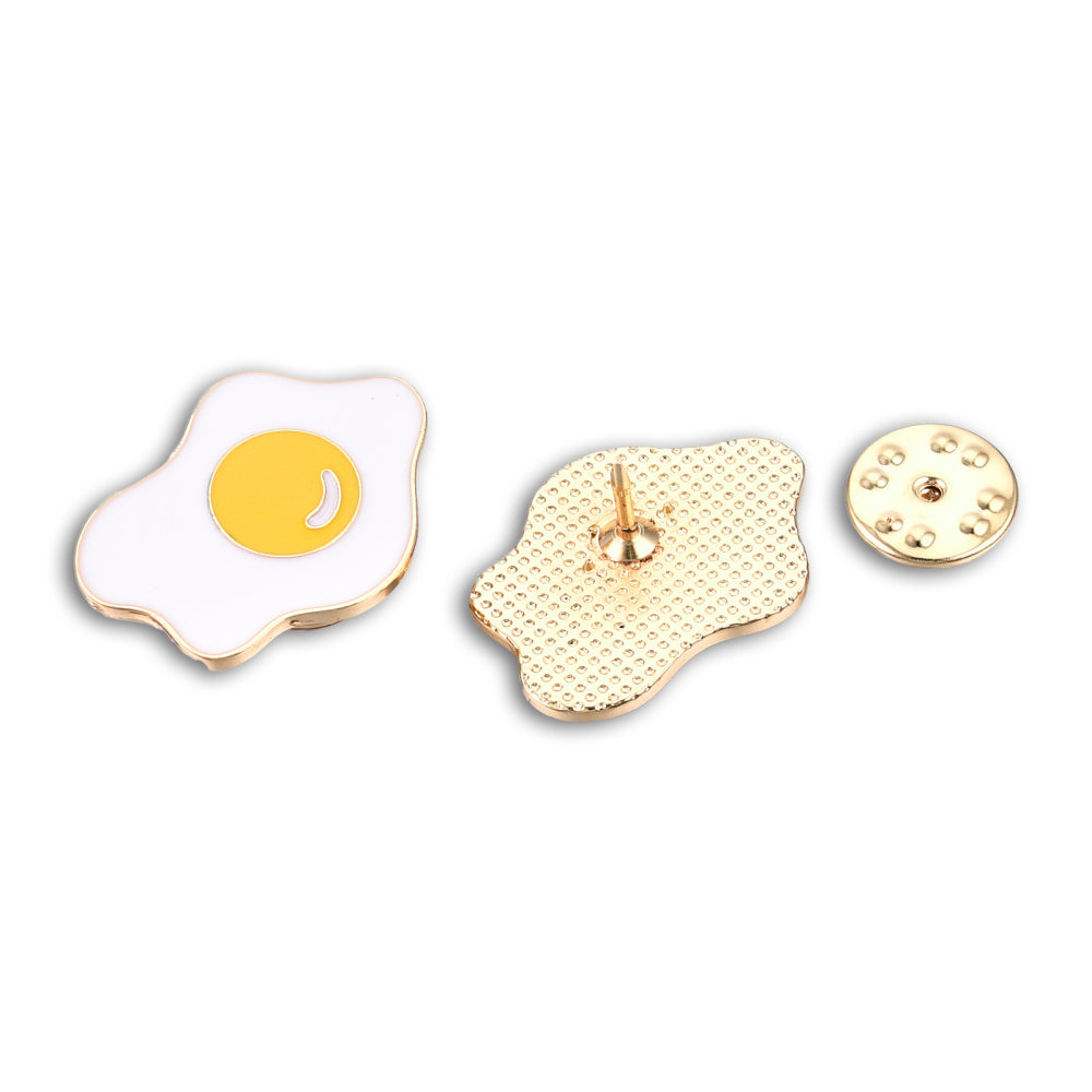 Fried egg enamel pin