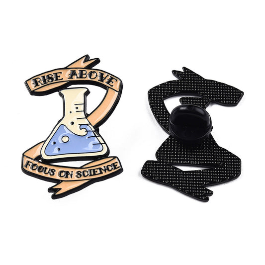 'Rise above focus on science' enamel pin