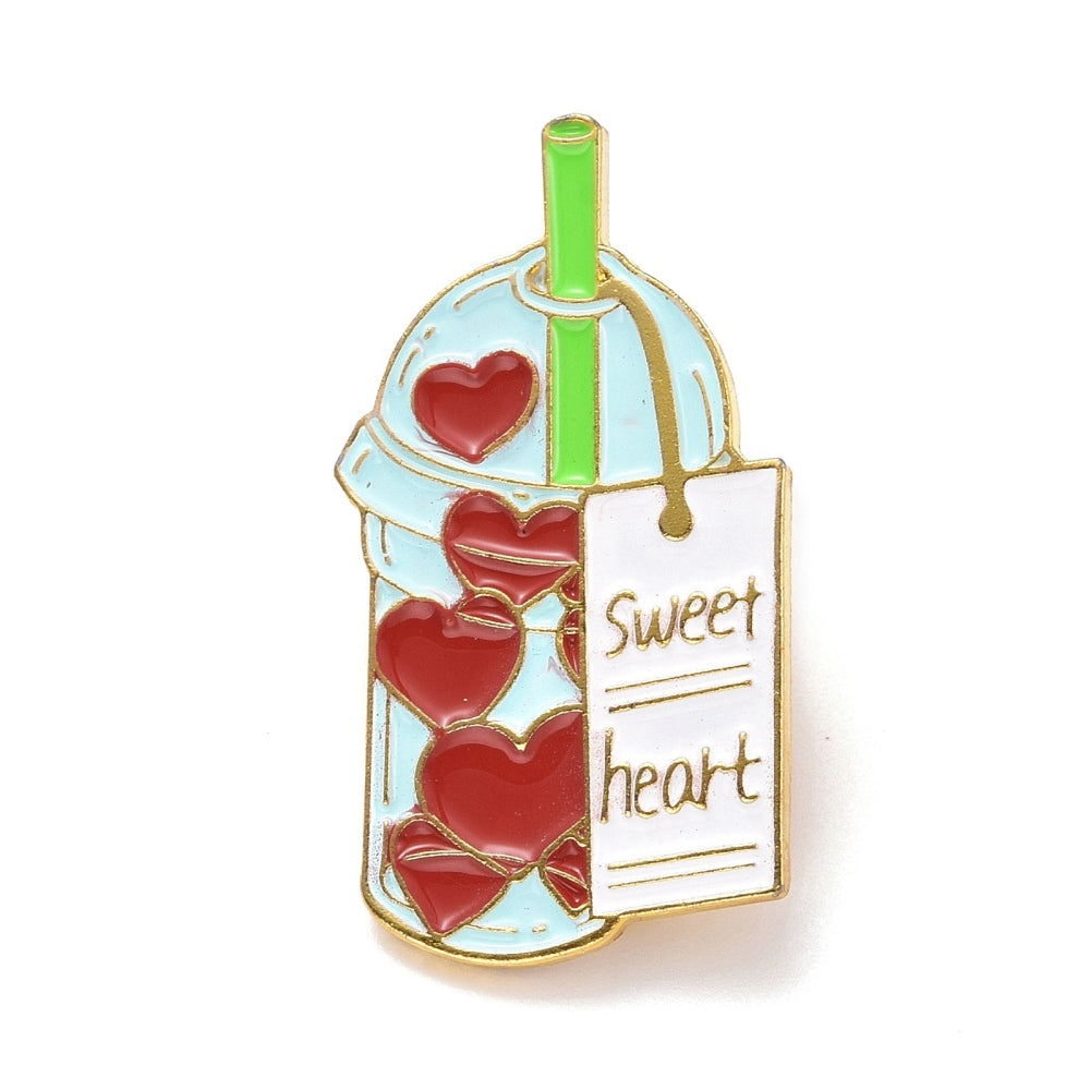 'Sweet heart' drink enamel pin