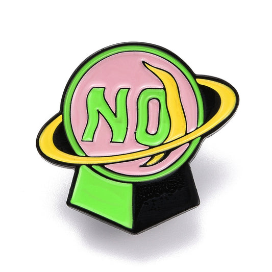 'NO' crystal ball enamel pin