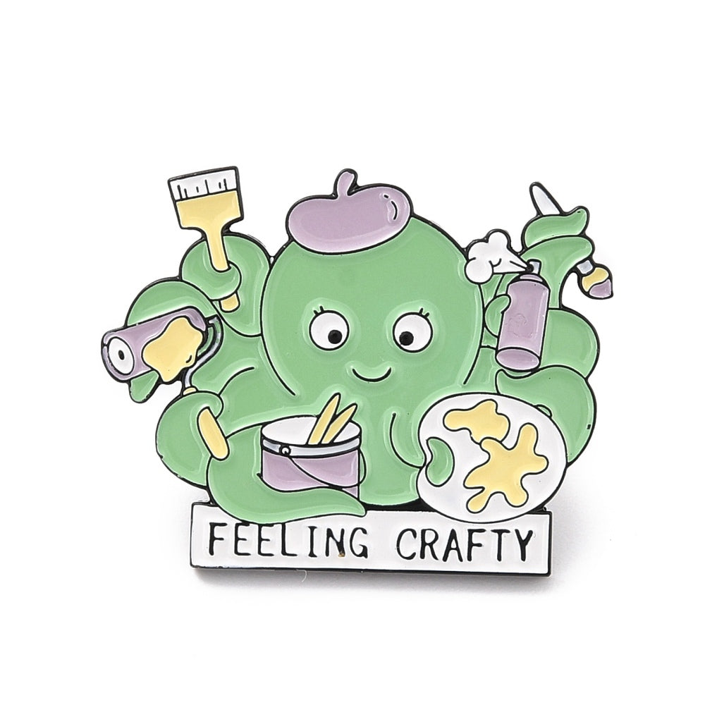 'Feeling crafty' octopus enamel pin