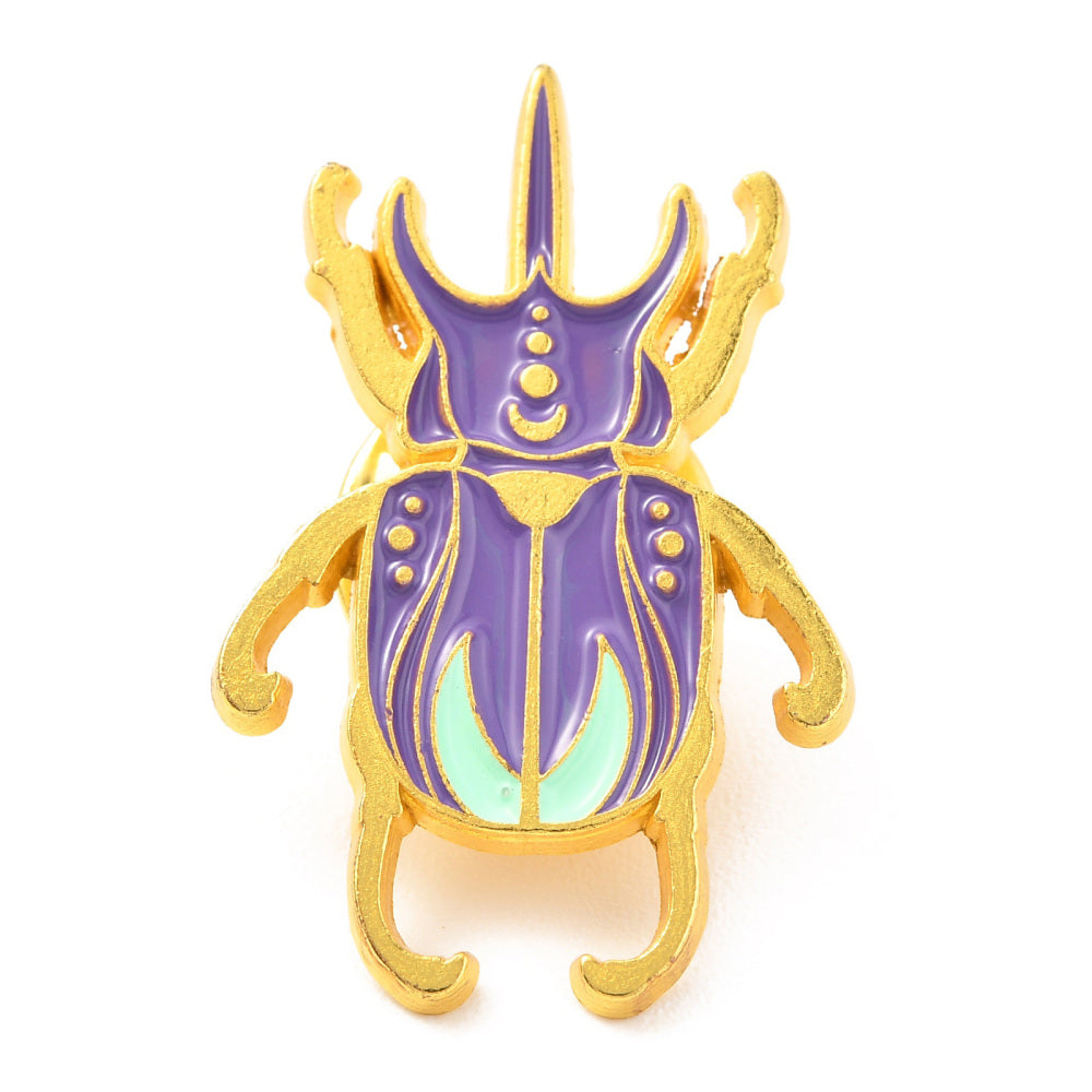 Purple beetle enamel pin