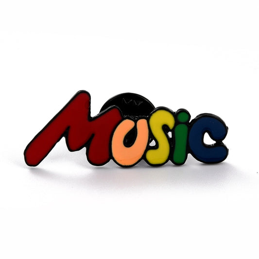 Music word enamel pin