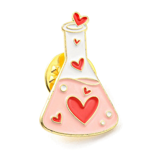 Love heart beaker enamel pin