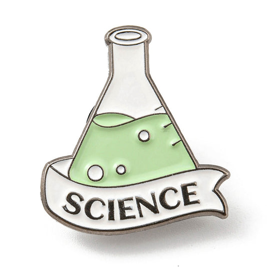 'science' beaker enamel pin